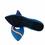 ROTHY'S Women's Blue / Pink Pointed Knit Stripe Size 10 Flats