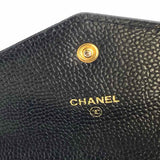Chanel 1997/99 Black Envelope CC Caviar Leather Wallet
