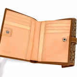 Coach Canvas Brown Compact Buckle Signature Wallet