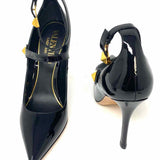 VALENTINO GARAVANI Tiptoe Women's Black Sz 38/7.5 Stiletto Patent Leather Pumps