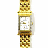 Caravelle by Bulova Diamonds Stainless Gold Tone Rectangular Chronograph Watch