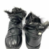 Stuart Weitzman Janica Women's Black Size 8 Ankle Leather Fur Lined Bootie