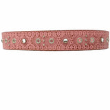 Pink embossed Studded Leather Western Belt