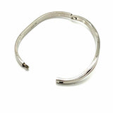 Estate 925 Sterling Silver Hinged Abstract Opal Bangle