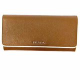Prada Brown Accordion Saffiano Leather Wallet
