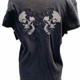 ZADIG&VOLTAIRE Women's Black Size L V-Neck Lace Panel Short Sleeve Top