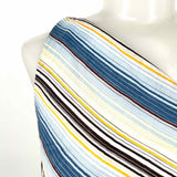 A.L.C. Carolyn Women's Blue Yellow Size 8 One Shoulder Stripe Dress
