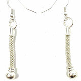 Stainless Steel Silver Mesh 1.5" Earrings