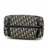 Christian Dior Vintage Boston Canvas Beige Navy Diorissimo Satchel