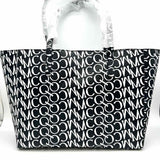 Alexander McQueen McQ Black White Monogram Leather Tote