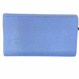 Kate Spade Blue Foldover Croc Embossed Wallet