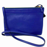 Celine 2013 Small Trio Royal Blue Pouch Leather Crossbody