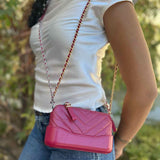 Chanel 2018-19 Gabrielle Double Zip WOC Cranberry Made in Italy Crossbody