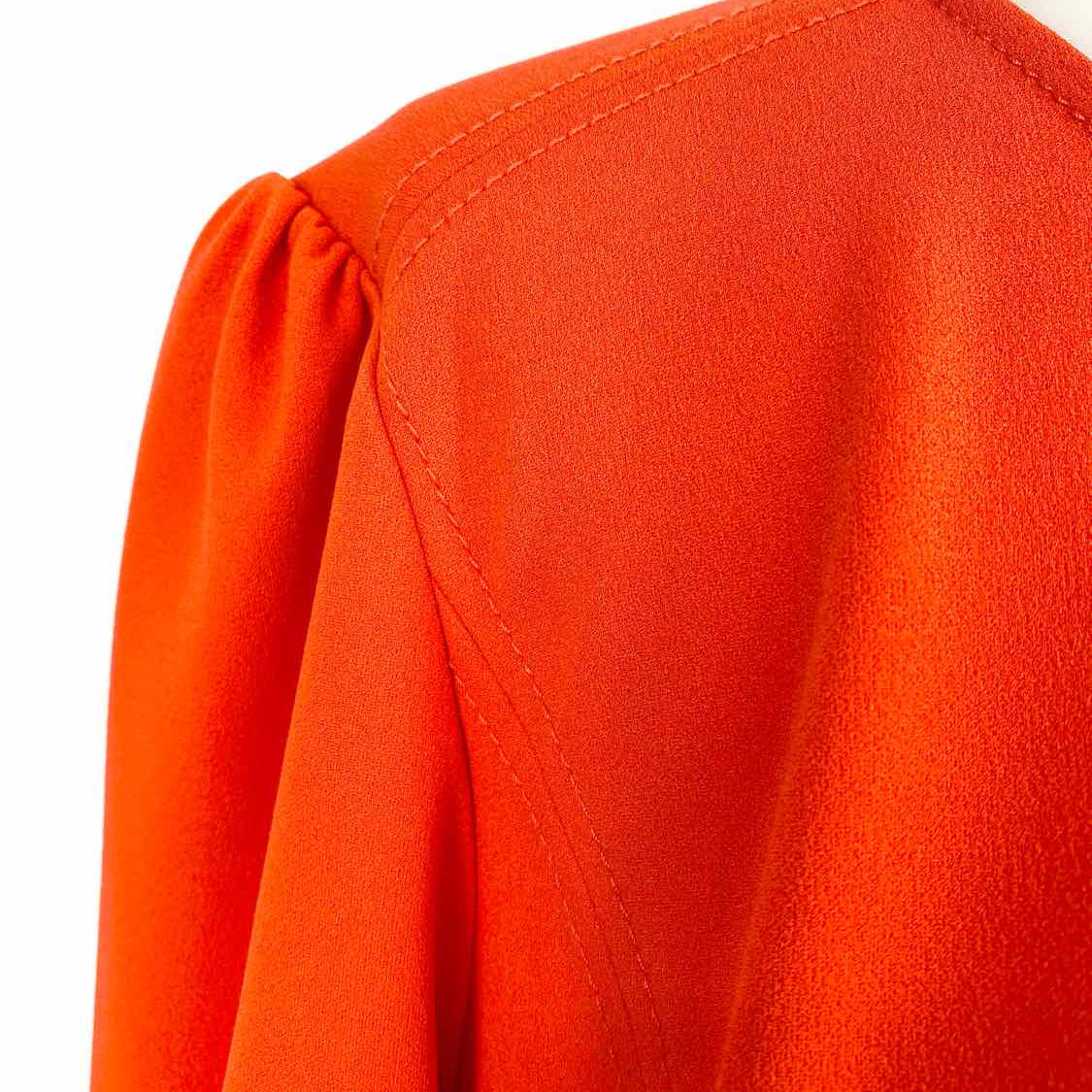 Tory Burch Women's Red Size 14/XL Long Sleeve Crepe Pleated Dress