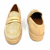 Franco Sarto Cassandra Women's Beige Size 6 Platform woven Loafers