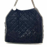 STELLA McCARTNEY Falabella Fold-Over Black Quilted Chain Tote