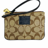 Coach Canvas Beige Zip Signature Wristlet