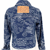 KENZO Women's Navy Size S Button Down Denim Mermaid Jacket