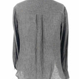 Theory Women's Gray Size S Button Down Hemp Long Sleeve