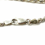 Estate .925 Sterling Silver Chain 7" Rope Bracelet