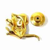 Swarovski White Gold Tone Mouse Crystal Pin