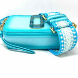 Marc Jacobs The Fluoro Edge Snapshot Blue ombre Saffiano Leather Crossbody