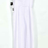 Aqua Women's White Spaghetti Strap Textured Size S Jump Suit