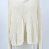 MNG Women's Cream Size L V-Neck Sweater