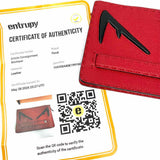 Fendi Monster Red Zip Pebbled Leather Clutch