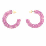 Statement Pink Hoop Shimmer Earrings