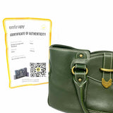 Celine Boogie Green Leather Satchel