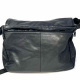 TUMI XL Black Leather Messenger Bag