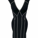 HERVE LEGER Women's Black Size XS Bodycon bandage Dress