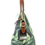 Dooney & Bourke Coated Canvas Black Green Dome Banana Leaf Satchel