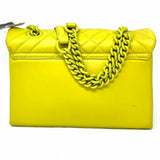 Kurt Geiger Brixton Lock Yellow Convertible Quilted Leather Shoulder Bag