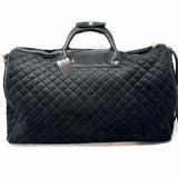 Brighton Canvas Black Brown Croc Embossed Leather Briefcase