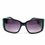 Jimmy Crystal Y2K Multi-black Rectangular Swarovski Crystal Sunglasses