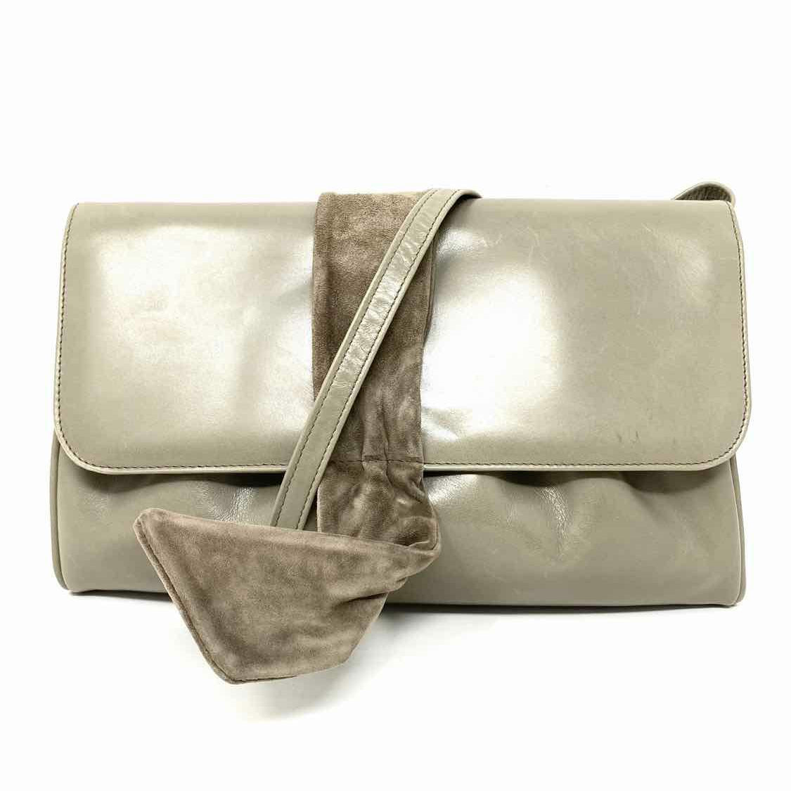 Salvatore Ferragamo Gray Flap pleated Leather Crossbody