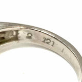 Estate Size 6 18K White Gold Oval Cut Dark Blue Natural Sapphire & Diamond Ring