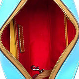 Dooney & Bourke Camera Zip Leather Aqua Rectangle Crossbody