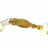 Statement White Gold Tone Collar 18" Beaded Necklace