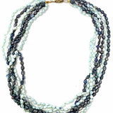 Blue Multi-strand 17 in Baroque Pearls Necklace