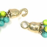Vintage Blue Green Beaded 19" Multi-strand Necklace