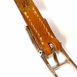 Hermes 1999 Behapi Simple Tour Palladium Caramel 9" Leather Bracelet