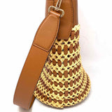 Salvatore Ferragamo 2022 Studio Wove Raffia Brown Bucket Woven Satchel