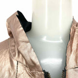 Jakett Women's Black Rose Gold Size M Reversible Leather Metallic Jacket