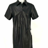 Max Studio Women's Black Size M Shift Faux Leather Dress