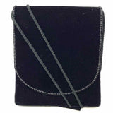 Courtenay Velvet Black Flap Clutch