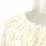 Anine Bing Women's White Size M Crew Neck Cable knit Sweater