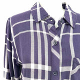 Rails Women's Navy Size S Button Down Flannel Plaid Long Sleeve